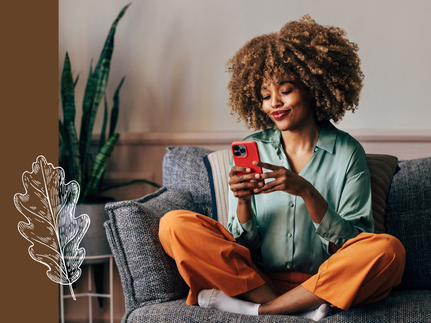 A resident relaxing at home at Everly Darien